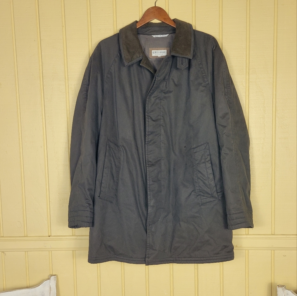 GIORGIO ARMANI Mens button up sweater size 44/XXL  Color: grey green